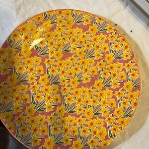 Floral Pink and Yellow Decorative Plate